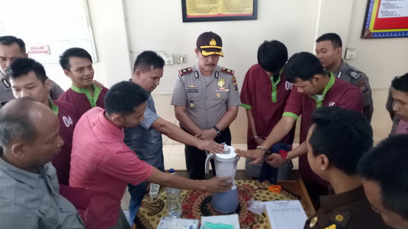 Polsek Pekanbaru Kota Musnahkan Shabu Berat 18,76 Gram